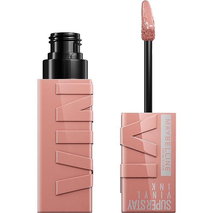 Maybelline Super Stay Vinyl Ink Longwear No-Budge Liquid Lipcolor Makeup, Highly Pigmented Color and Instant Shine, Captivated, Pink Lipstick, 0.14 fl oz, 1 Count
