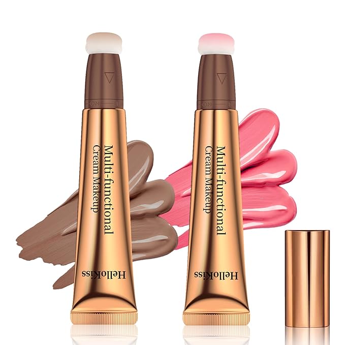 Contour Beauty Wand,Liquid Blush Wand,Face Contouring with Cushion Pink Blush