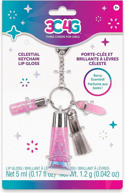 3C4G Celestial Keychain Lip Gloss, Berry Flavor, Lovely Lavender Tint with a Shimmery Finish, for Ages 8 and up by Make It Real