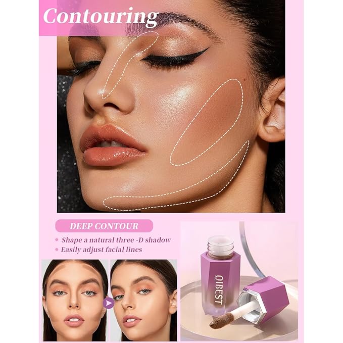 Soft Liquid Contour Stick, Liquid Face Bronzer Stick Makeup,06 Brown