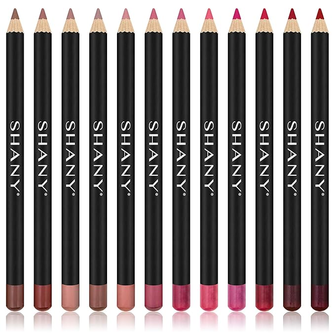 SHANY Dreamy Dozen Matte Lip Liner Set Vegan - Long-Lasting Professional Velvet Cruelty-Free Lipstick Pencils Pens in Varying Shades - Pack of 12