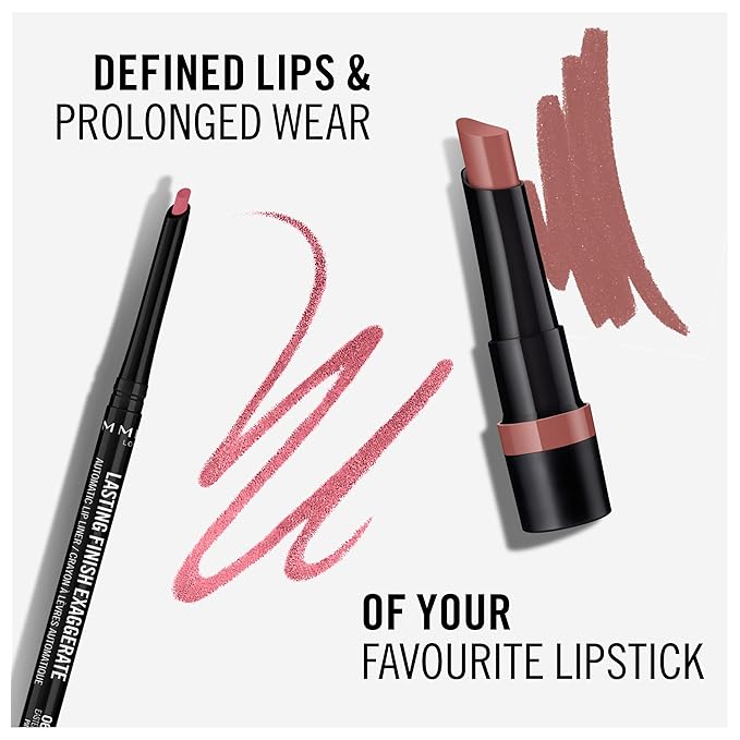 Rimmel Lasting Finish Exaggerate Automatic Lip Liner - Rich, Smooth Formula, Long Lasting - 63 Eastend Pink, .01oz