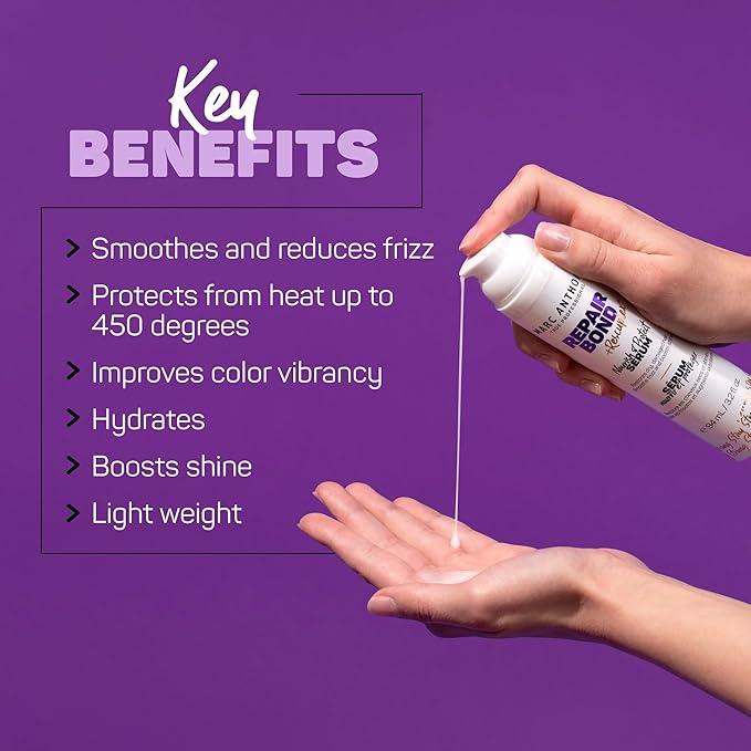 Marc Anthony Hair Serum for Frizzy & Damaged Hair, Repair Bond + Rescuplex Strength & Protect Serum - 3.2 fl oz