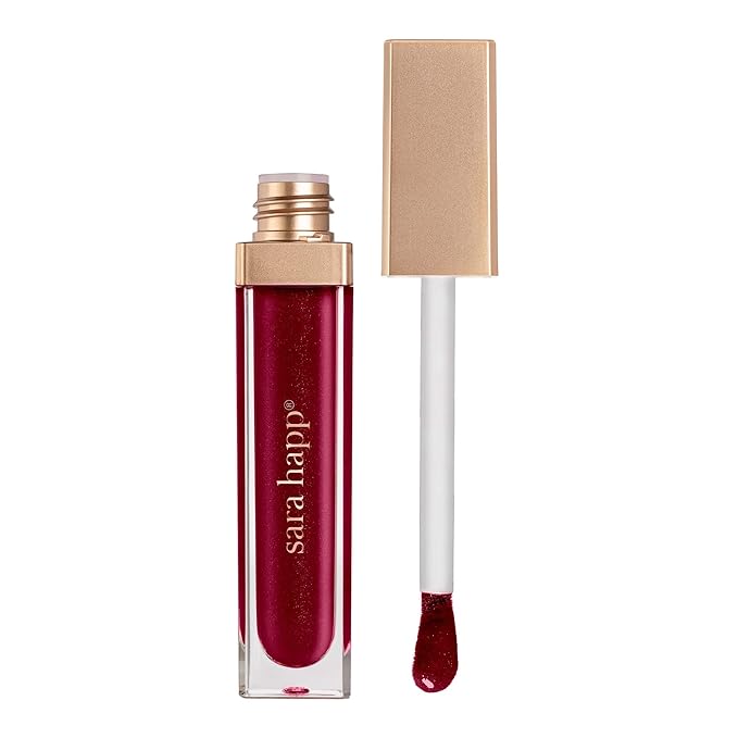 Sara Happ Wild Berry Slip Luxe Gloss with Subtle Shimmer - High-Impact Shine & Long-Lasting Wear, Nourish, Hydrate, and Heal Your Lips, 0.21 fl. oz.