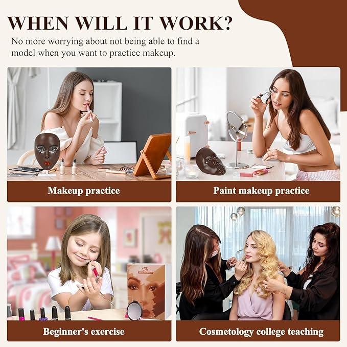 5D Makeup Practice Face Board, Makeup Practice Accessories