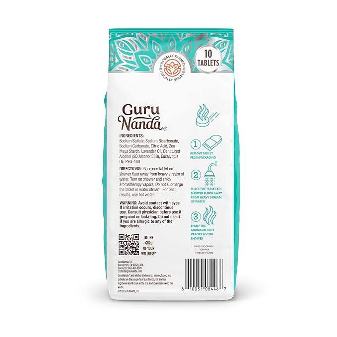 GuruNanda Relax Shower Steamers for Aromatherapy (10 Pack), Relaxation Gifts for Women & Men with Essential Oils, Stress Relief, Home Spa & Self Care