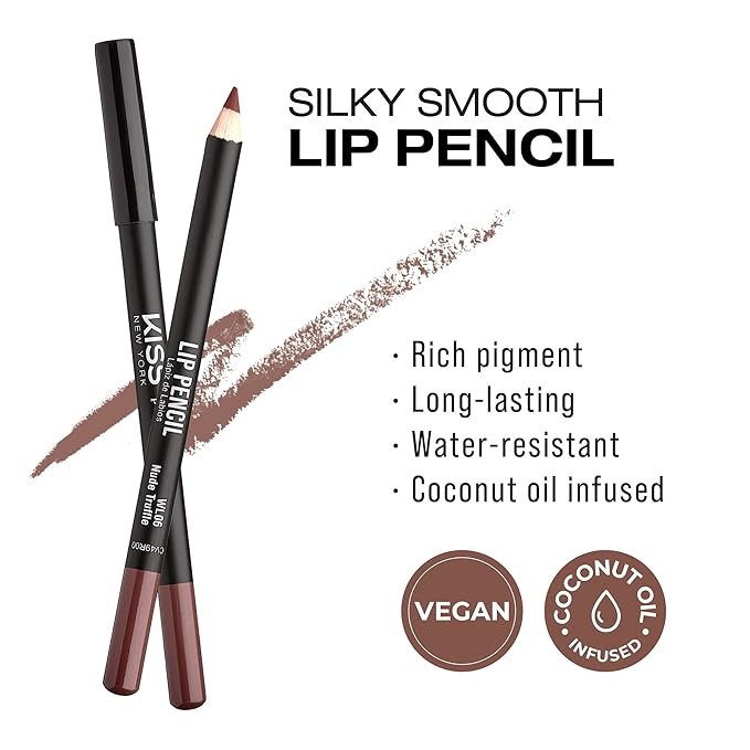 Professional Slim Lip Pencil, Creamy Soft Lip Liner, Smooth Long-Lasting Rich Lip Color, Natural Lip Makeup, Water-Resistant Lip Crayon (Nude Truffle)