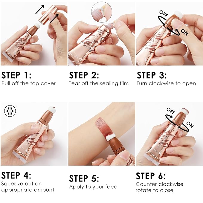 FOCALLURE 3 PCS Liquid Contour Stick,Moisturizing Highlighter,Blush and Makeup,Orchid Vibes