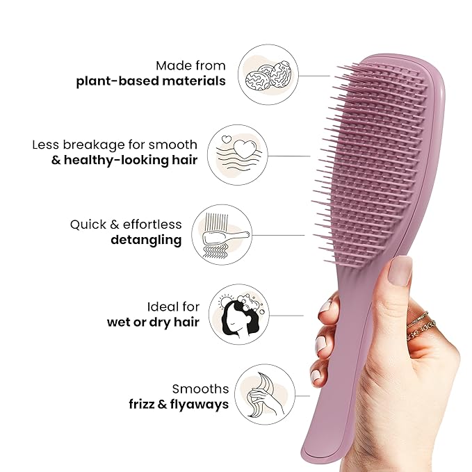 Tangle Teezer Plant-Based Ultimate Detangler Brush, Dry & Wet Hair Brush, Eliminates Knots & Reduces Breakage for All Hair Types, Earthy Purple