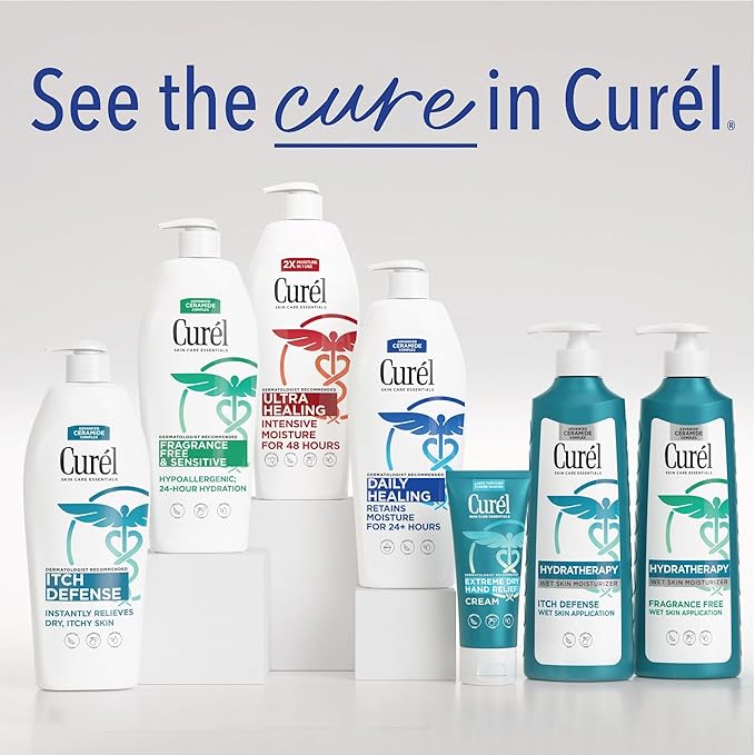 Curel Fragrance Free Lotion, Sensitive Hypoallergenic Lotion for Dry Skin, Dermatologist Recommended, 20 Oz, Pack of 4