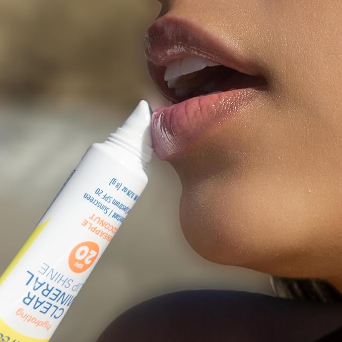 Seaweed Bath Co. Hydrating Clear Mineral Lip Shine SPF 20 Sunscreen Zinc Oxide Lip Balm, .35 Oz, Moisturizing Care for Dry, Chapped Lips