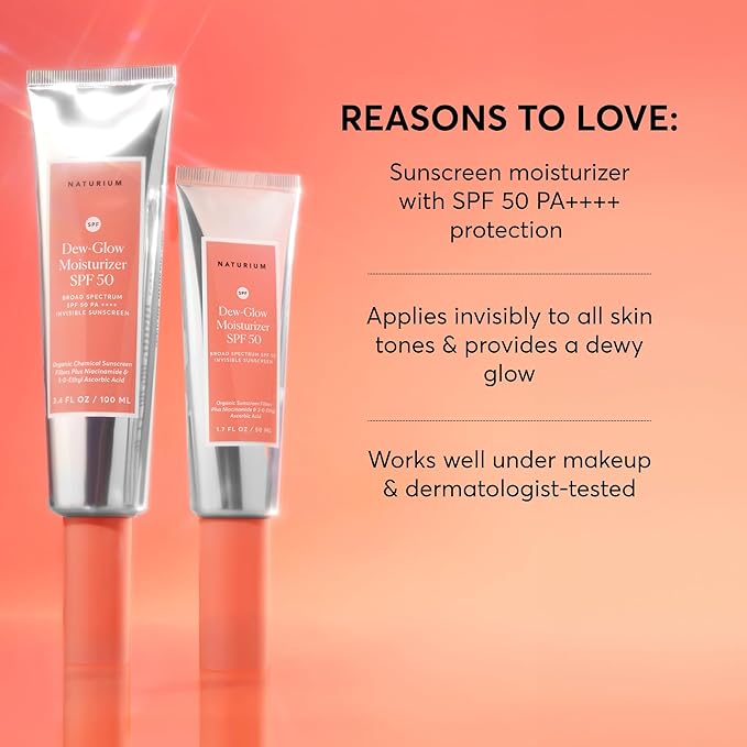 Naturium Dew-Glow Moisturizer SPF 50 PA++++, Daily Moisturizing Sunscreen & Face Primer, Skin Protector with Dewy Finish