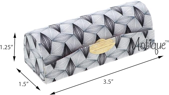 Motique Accessories Diamond Pattererned Fabric Lipstick Case with Mirror for Purse-Grey