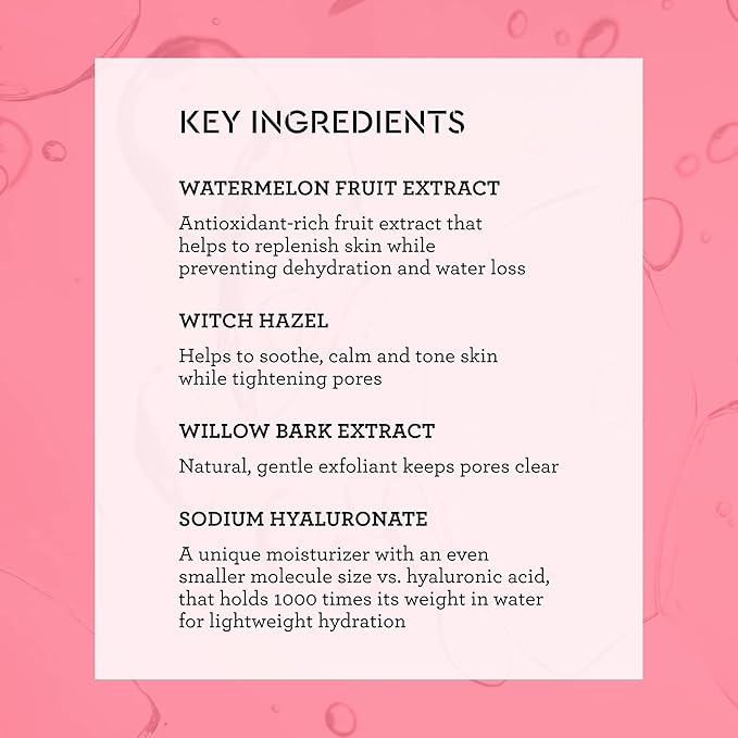 Bliss What a Melon Replenishing Watermelon Hyaluronic Acid Toner - 7 Fl Oz - Witch Hazel & Willow Bark - Hydrates, Refreshes and Energizes Tired Skin - Clean - Vegan & Cruelty-Free