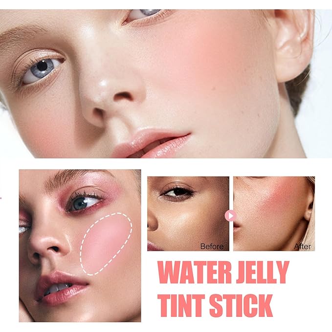 4 PCS Multi-Use Jelly Tint blush Stick, Cooling Cooling