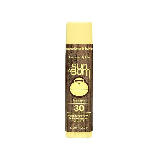 Sun Bum SPF 30 Sunscreen Banana Lip Balm - Moisturizing Aloe Vera and Vitamin E - Vegan and Cruelty Free - Broad Spectrum UVA/UVB Lip Protection - 0.15 oz Stick