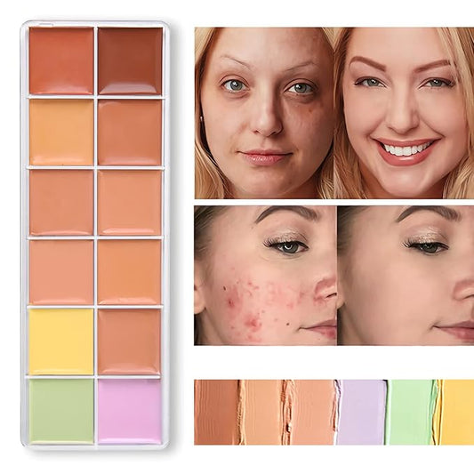 12 Color Correcting Concealer Palette, Cream Color Corrector