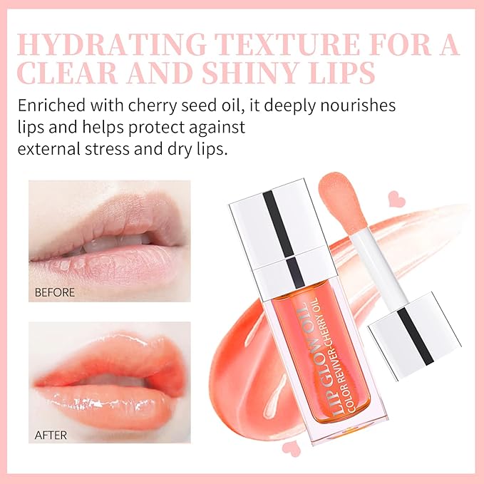 2pcs Hydrating Lip Glow Oil Set Tinted Plumping Hydrating