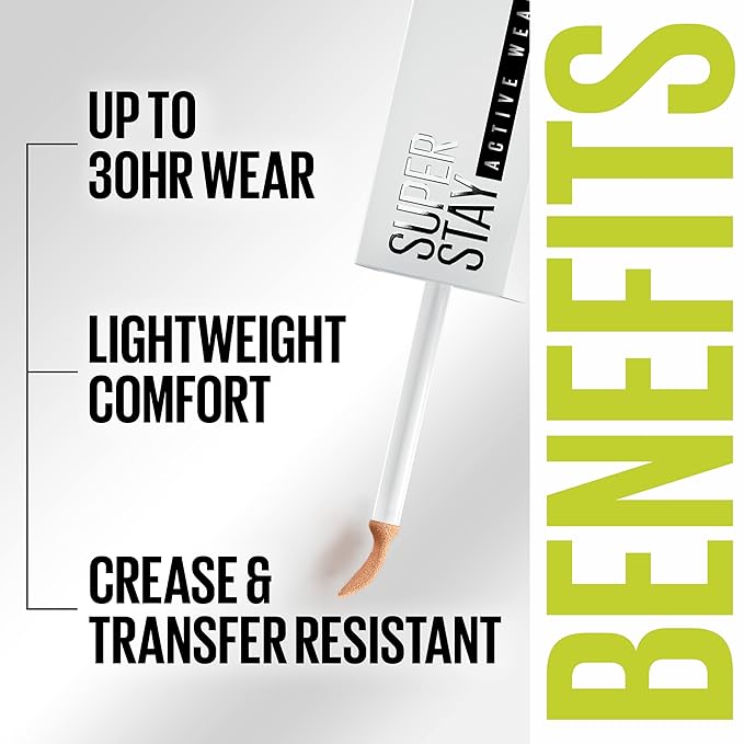 Maybelline Super Stay Liquid Concealer Makeup, Full Coverage Concealer, Up to 30 Hour Wear, Transfer Resistant, Natural Matte Finish, Oil-free, Available in 16 Shades, 57, 1 Count