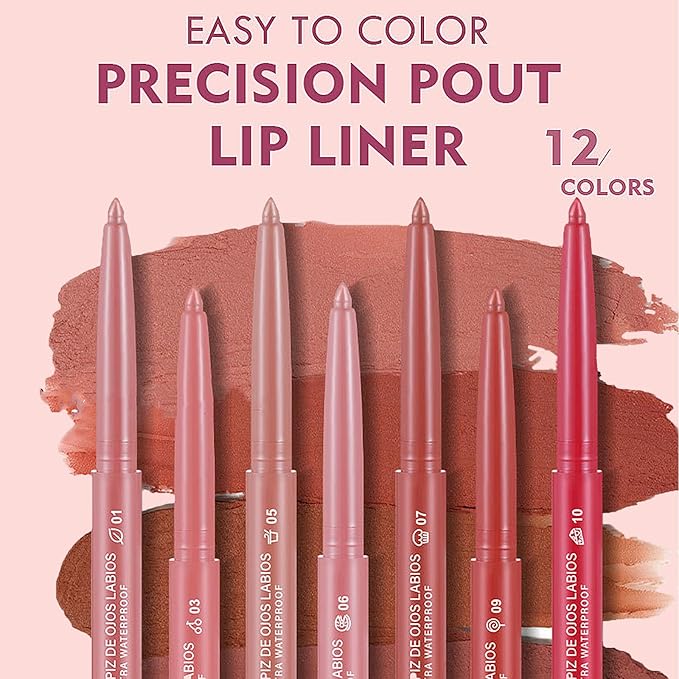 12 Colors Lip Liner Combo, Matte Lipstick Lip