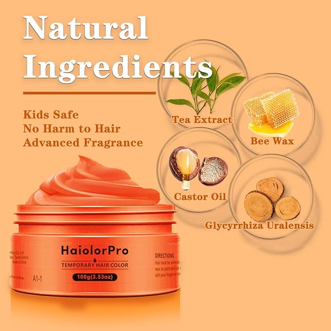 Orange Hair Color Wax, Temporary