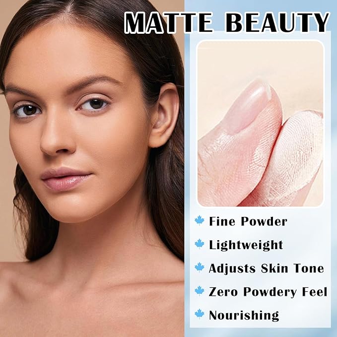 Face Pressed Powder Oil Control Setting Powder Matte Natural Color