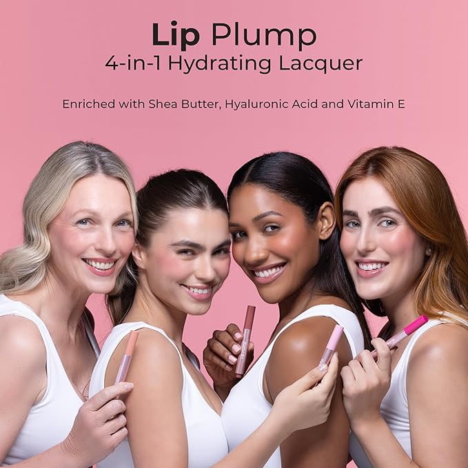 MCoBeauty Lip Plump 4-in-1 Hydrating Lacquer, Luella Nude Lip