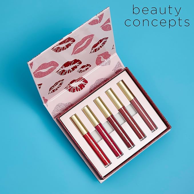 Beauty Concepts Lip Gloss Collection – Shimmering, Glossy Lip Makeup Set for a Radiant Finish, Red