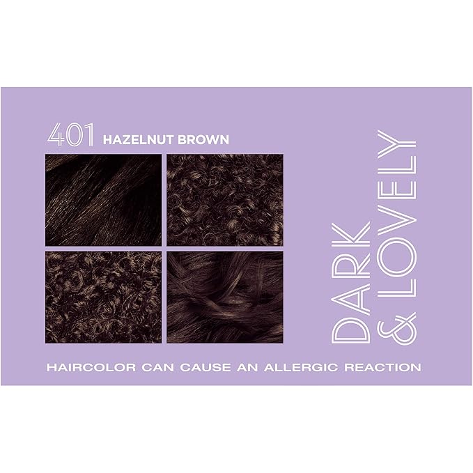 SoftSheen-Carson Dark and Lovely Fade Resist Rich Conditioning Hair Color, Permanent Hair Color, Up To 100 percent Gray Coverage, Brilliant Shine with Argan Oil and Vitamin E, Hazelnut, 2 Count