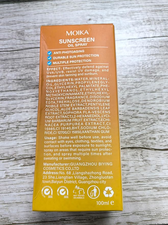 SPF Oil Sunscreen Spray,SPF Glow Oil Sunscreen Mist,Broad Spectrum Sunscreen Protection Oil Sunscreen Spray,SPF 50 PA++++,Hydration Body Sunscreen Oil Skin Sun UVA/UVB Protection 100ML