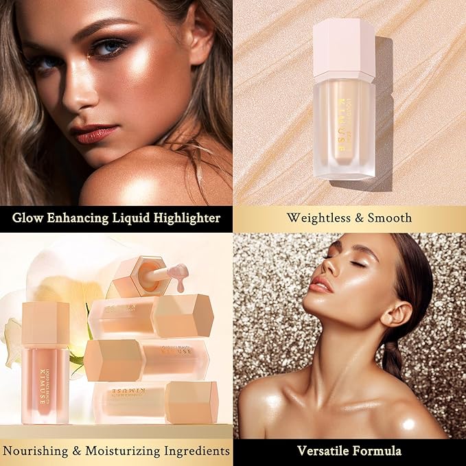 KIMUSE Soft Natural Glow Liquid Filter, Weightless, Long-Wearing, Illuminator Makeup