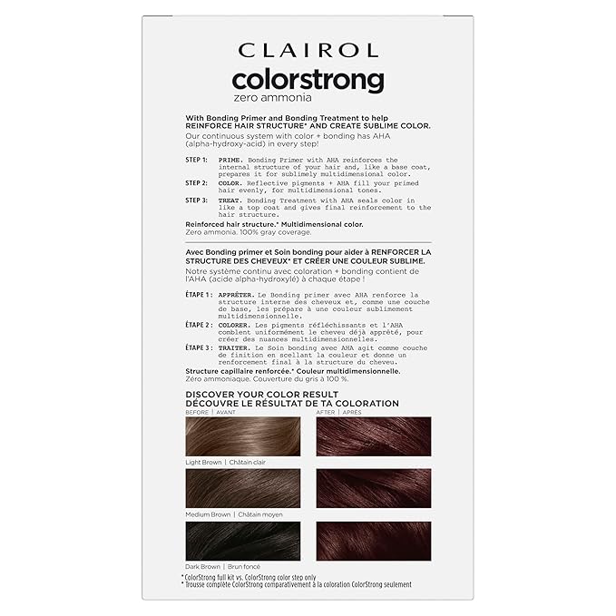 Clairol ColorStrong Permanent Zero Ammonia Hair Dye, 4.63 Sunset Mauve - Fiji Sunset Hair Color, Pack of 1