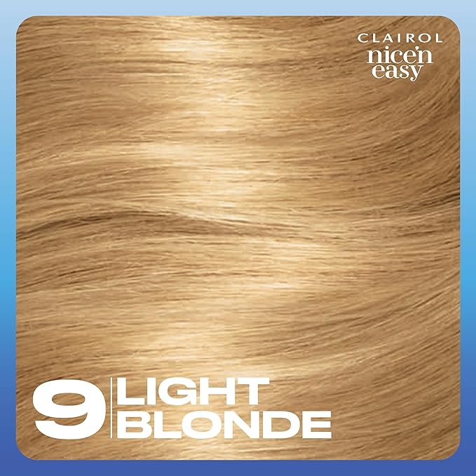 Clairol Nice'n Easy Permanent Hair Dye, 9 Light Blonde Hair Color, 3 Count