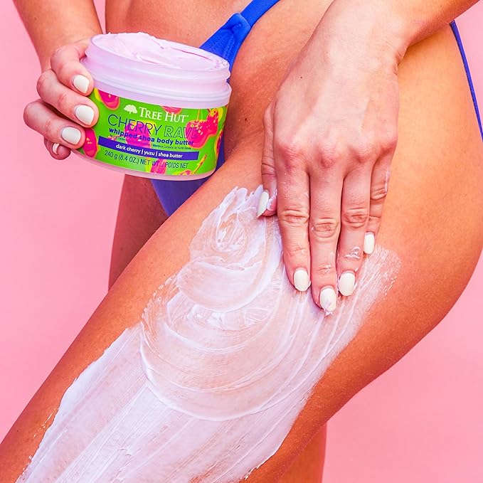 Tree Hut Cherry Rave Whipped Shea Body Butter | Long-lasting Hydration Leaves Skin Feeling Soft & Moisturized | Limited Edition Fall | Nourishing Essential Body Care | 8.4 fl oz.
