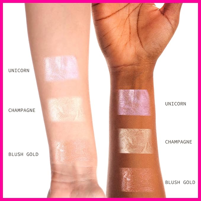 Ruby Kisses Radiant Drops, Shimmer Liquid Highlighter Makeup, Skin (UNICORN)