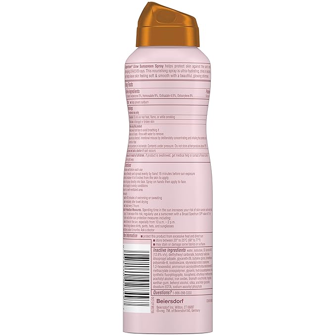 Coppertone Glow with Shimmer Sunscreen Spray, Water Resistant, Broad Spectrum SPF 30, 5 Oz Spray