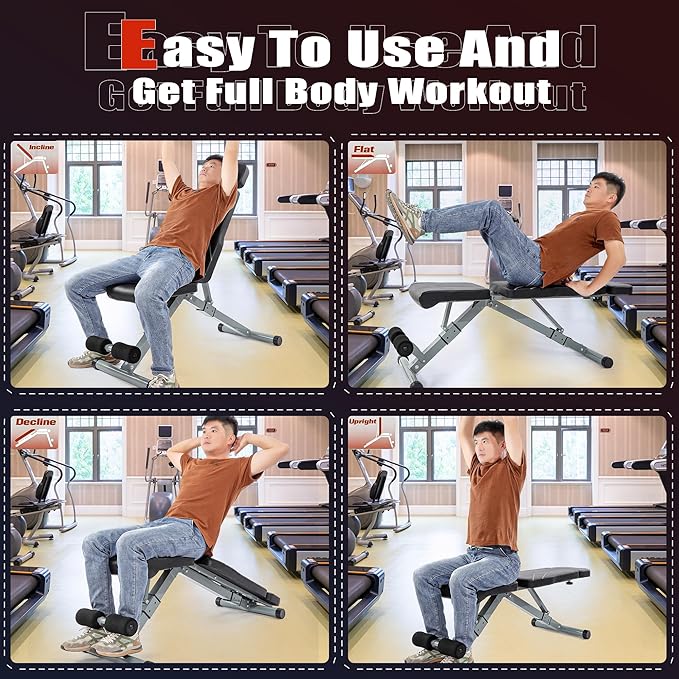 1000 LBs Weight Bench - Adjustable Workout Bench