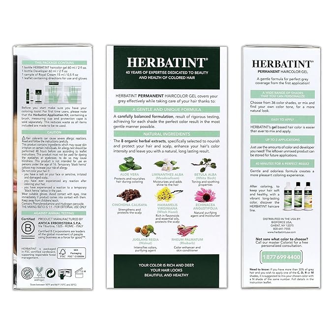 Herbatint Permanent Haircolor Gel, 1N