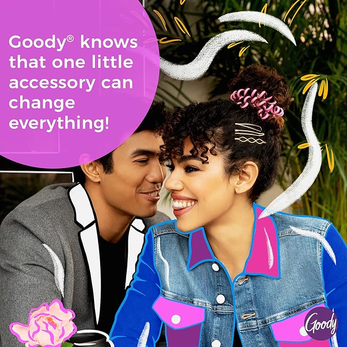 Goody Trend Ponytailers Elastic Hair Coils - 3 Count, Glitter - Assorted - For Medium to Thick Hair - Hair Accessories for Women and Girls - Perfect for Long Lasting Braids, Ponytails and More