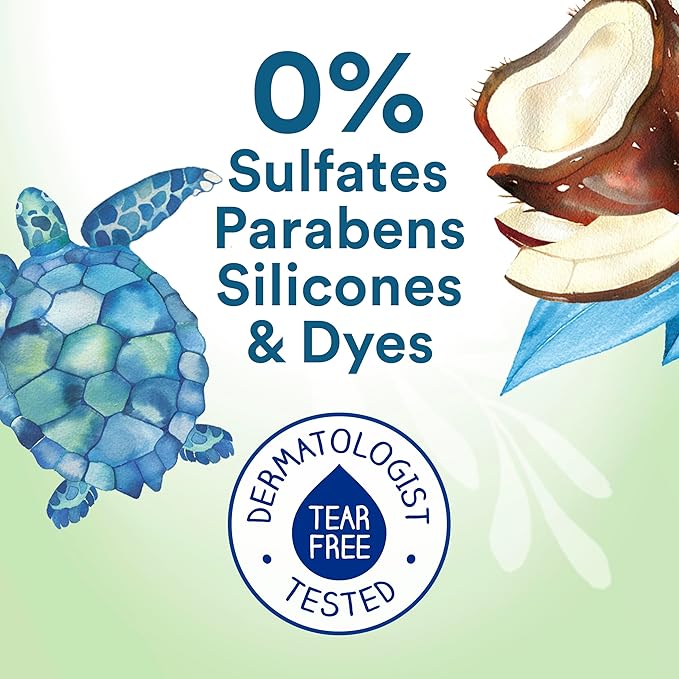 Suave Kids Natural Coconut Oil 3-in-1 Tear Free, Body Wash, Shampoo and Conditioners, No Sulfates, No Parabens, No Silicones, No Dyes, 16.5 Oz Pack of 4