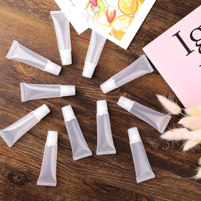 50Pcs 10ml Empty Lip Gloss Tubes Empty Lip Balm Tubes for DIY Lip Gloss Balm Cosmetic