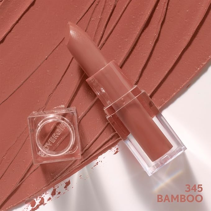 COVERGIRL Clean Lip Color, Bamboo, Satin Finish, Squalane, Avocado & Aloe, Carmine-Free, Non-Drying, 0.12oz
