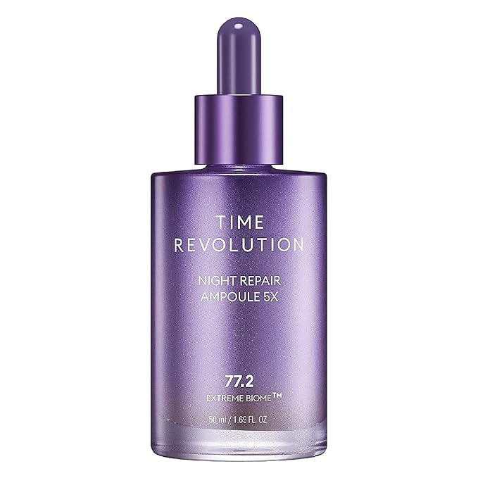 MISSHA Time Revolution Night Repair Face Serum Ampoule (5th Gen) - Overnight Probiotic Skincare for Intensive Repair and Radiance, 1.69 Fl Oz