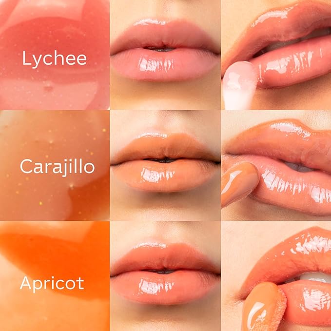 SARELLY CREATIVO LAB | Makeup Set Clear Lip Gloss + Shimmer and Shine | Beauty Vegan Skincare Make Up - Trending Lip Makeup | Apricot Honey Bourbon & Vermeil 24K