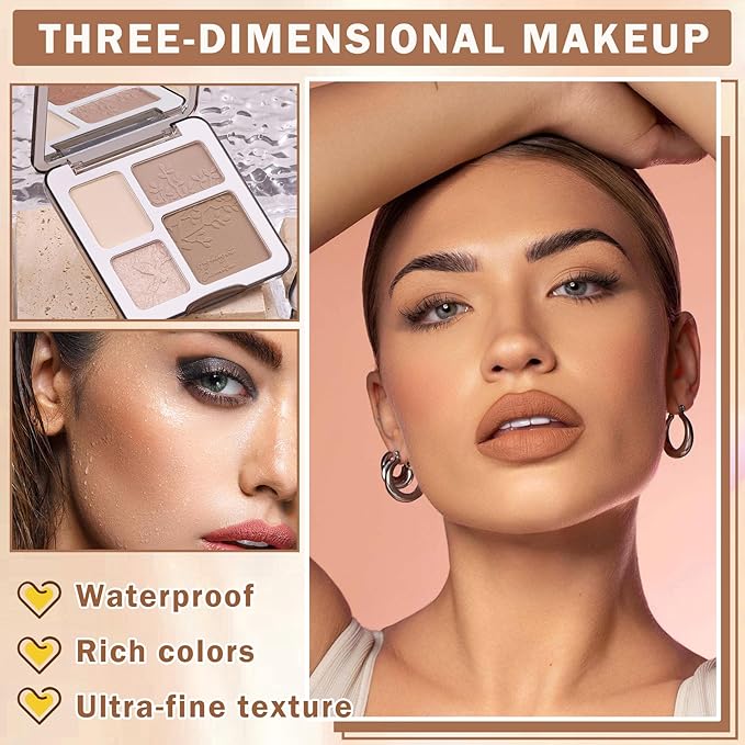 Contour Powder Highlighter Powder Contour Palette,2 In 1 Palette,Face