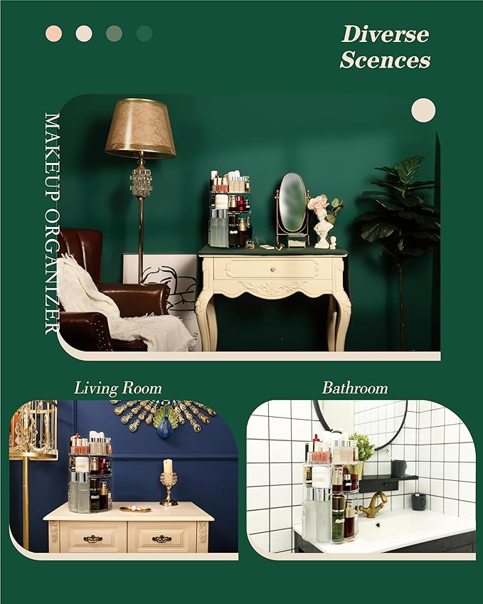 Rotating makeup organizer, 360 spinning