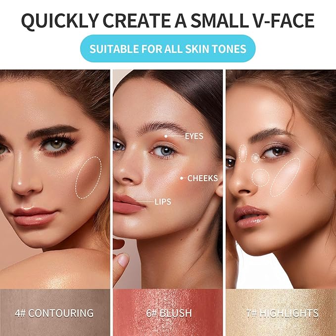 3 Colors Multi-Function Stick Set 3D Face Highlight (3 In1)