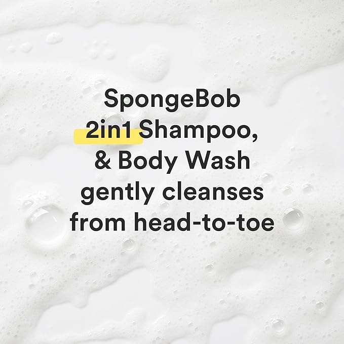 Suave Kids 3-in-1 Spongebob, Tear Free, Body Wash, Shampoo and Conditioners, Dermatologist Tested, 28 Oz Pack of 4