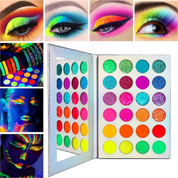DE'LANCI Neon Eyeshadow Palette Glow in the Dark,
