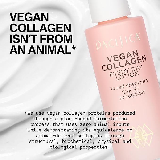 Pacifica Face Moisturizer - Vegan Collagen Face Lotion SPF 30 Broad Spectrum Sunscreen Every Day Face Lotion, UVA/UVB Protection for All Skin Types, Lightweight, Hydrating, Cruelty Free